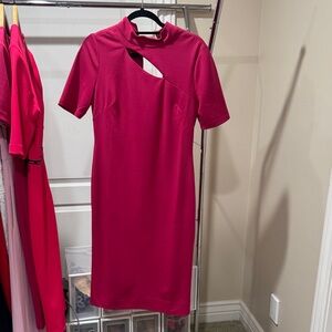 Maggy London Fuchsia Cutout Mini Dress
